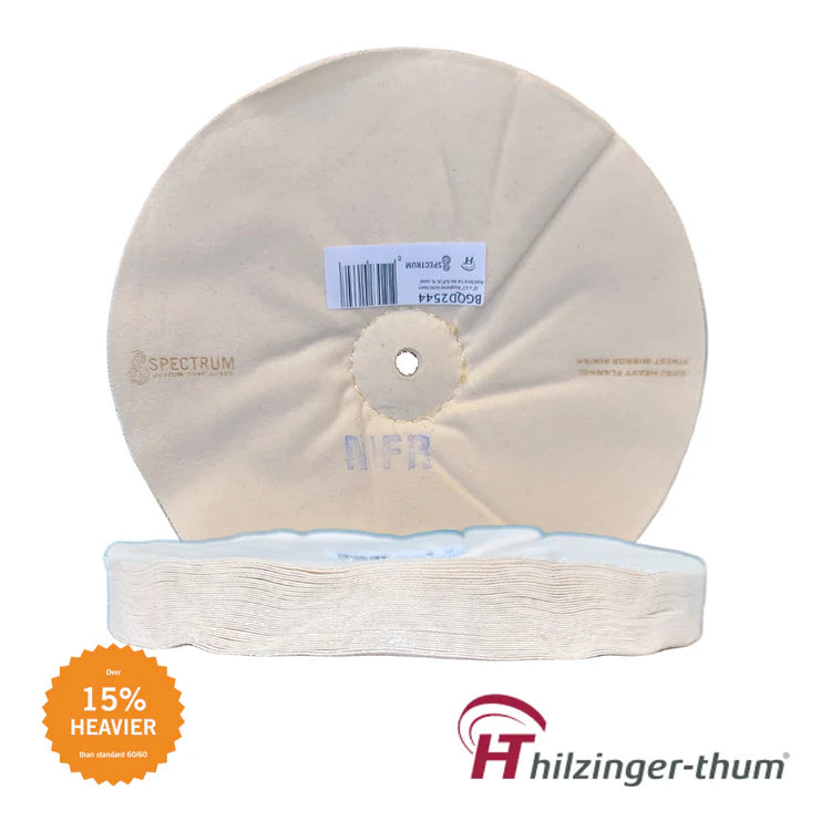 10" x 1/2" Premium Heavy Weight 60/60 Flannel Finest Mirror Finishing Loose Full Disc Buffing Wheel