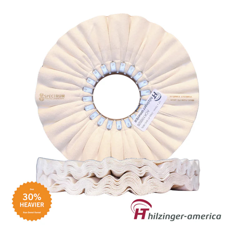 10" x 3" Premium Molton Heavy Flannel Finest Mirror Finishing Airway Buffing Wheel, 24 ply)